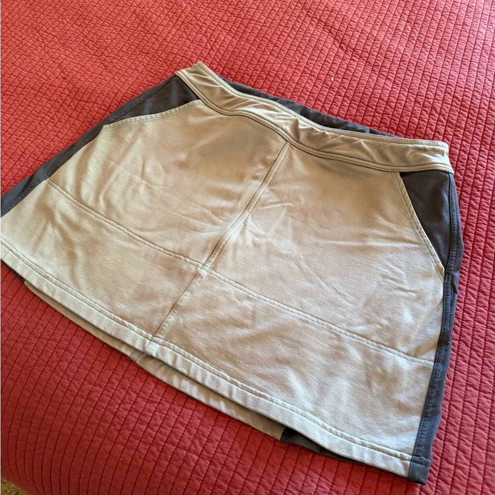 Title Nine Gray and Tan A-Line Mini Skirt Athletic Style